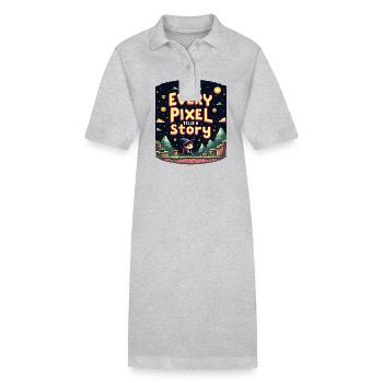 Chaque pixel raconte une histoire - Retro Gaming - Robe polo bio PAIGER Stanley/Stella Femme - gris chiné - Devant