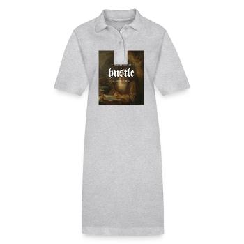 Bouscule-toi dormir comme si tu étais riche Je suis debout comme si j’étais - Robe polo bio PAIGER Stanley/Stella Femme - gris chiné - Devant