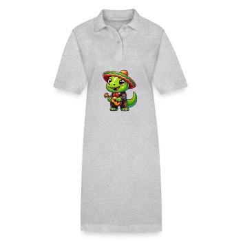 Dino Mariachi Cinco de Mayo Guitare - Robe polo bio PAIGER Stanley/Stella Femme - gris chiné - Devant