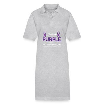 Je porte du violet pour mon père pancréatique bas - Robe polo bio PAIGER Stanley/Stella Femme - gris chiné - Devant