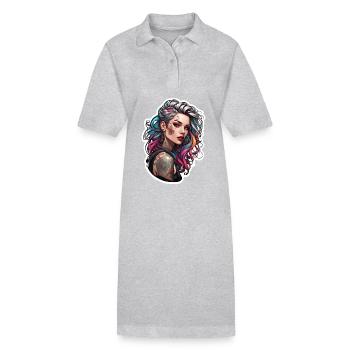 Rocker Girl / Punk Rock / Woman / Colorful Hair / Cool - Stanley/Stella PAIGER Organic Women’s Polo Dress - black - Front