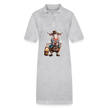 Lederhosen / Animal / Traditional costume / Tradition / Cow - Stanley/Stella PAIGER Organic Women’s Polo Dress - heather grey - Front