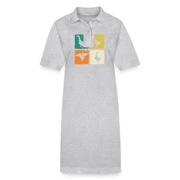 Gans - Stanley/Stella Frauen Bio-Polokleid PAIGER - Grau meliert - Vorne