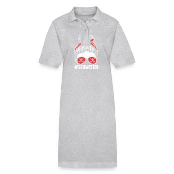 Field Hockey Player Sister Field Hockey - Stanley/Stella PAIGER Organic Women’s Polo Dress - heather grey - Front