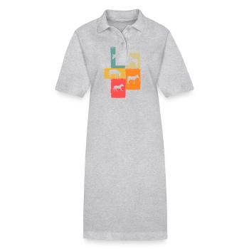 Âne - Robe polo bio PAIGER Stanley/Stella Femme - gris chiné - Devant