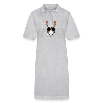 Âne - Robe polo bio PAIGER Stanley/Stella Femme - gris chiné - Devant