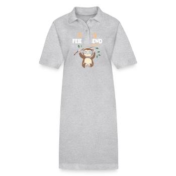 Paresseux Felix - Robe polo bio PAIGER Stanley/Stella Femme - gris chiné - Devant