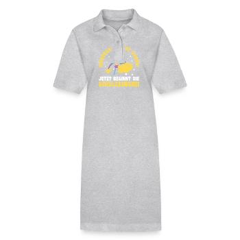 Kita Abgänger Einschulung Schulkind - Stanley/Stella Frauen Bio-Polokleid PAIGER - Grau meliert - Vorne