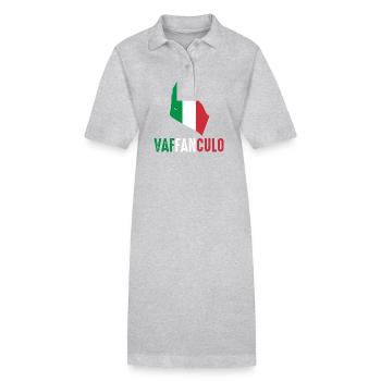 Italien Italiener Vaffanculo - Stanley/Stella Frauen Bio-Polokleid PAIGER - Grau meliert - Vorne