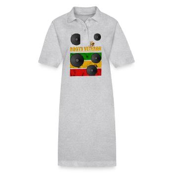 Roots Vétéran Reggae - Robe polo bio PAIGER Stanley/Stella Femme - gris chiné - Devant