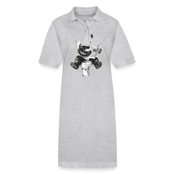 Panda auf Toilette - Stanley/Stella Frauen Bio-Polokleid PAIGER - Grau meliert - Vorne