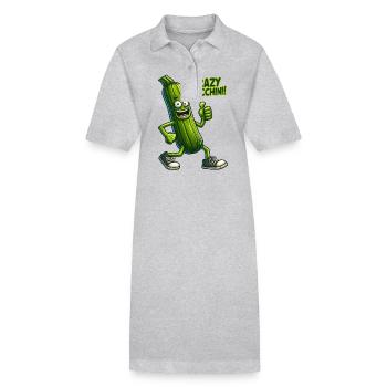 Crazy Veggies: Zucchini Thumbs Up - Stanley/Stella Frauen Bio-Polokleid PAIGER - Grau meliert - Vorne