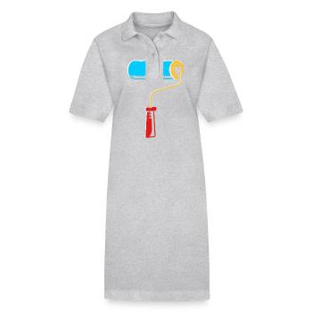 Maler - Stanley/Stella Frauen Bio-Polokleid PAIGER - Grau meliert - Vorne