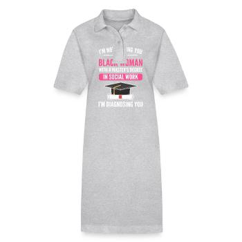 Cérémonie de remise des diplômes de maîtrise - Robe polo bio PAIGER Stanley/Stella Femme - gris chiné - Devant