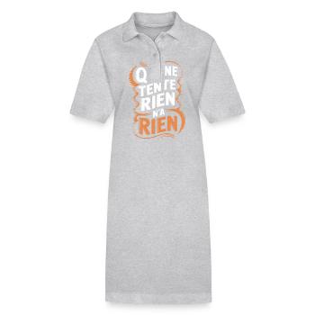 Qui ne tente rien n'a rien - Robe polo bio PAIGER Stanley/Stella Femme - gris chiné - Devant