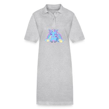 Einhorn Pferd Pferde - Stanley/Stella Frauen Bio-Polokleid PAIGER - Grau meliert - Vorne
