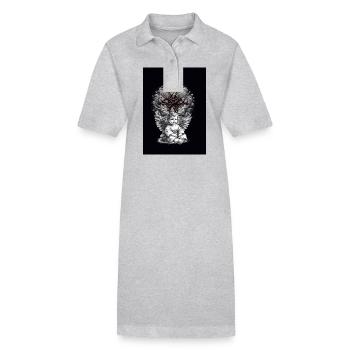Croix Angélique Croix Crucifix Spirituel - Robe polo bio PAIGER Stanley/Stella Femme - gris chiné - Devant