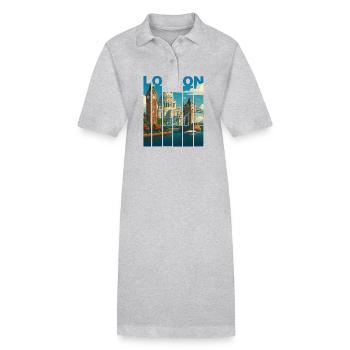 London Skyline Shirt - Stanley/Stella Frauen Bio-Polokleid PAIGER - Grau meliert - Vorne