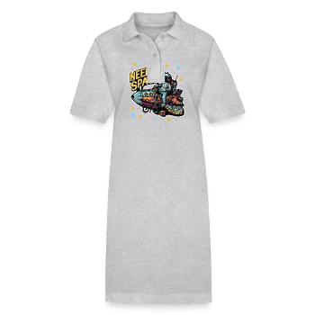 Brauche meinen Platz Raumfahrer mit Raumschiff - Stanley/Stella Frauen Bio-Polokleid PAIGER - Grau meliert - Vorne