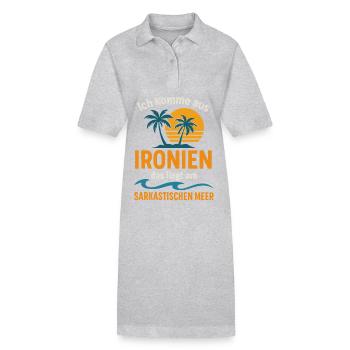 Ironies – Sarcasm Shirt with Wordplay - Stanley/Stella PAIGER Organic Women’s Polo Dress - heather grey - Front