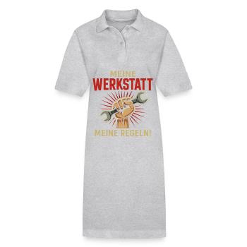 Meine Werkstatt – Meine Regeln! - Stanley/Stella Frauen Bio-Polokleid PAIGER - Grau meliert - Vorne