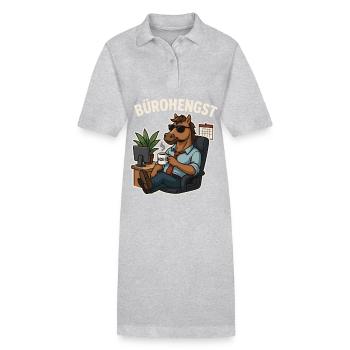 Bürohengst – Lustiges Office-Shirt - Stanley/Stella Frauen Bio-Polokleid PAIGER - Grau meliert - Vorne
