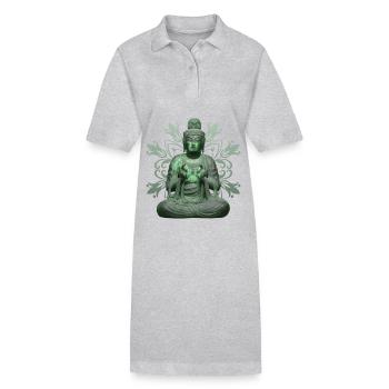 Bouddhisme Méditation Yoga Spiritualité - Robe polo bio PAIGER Stanley/Stella Femme - gris chiné - Devant