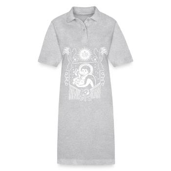 Jésus-Christ, art populaire, IHS, Jésus avec des brebis - Robe polo bio PAIGER Stanley/Stella Femme - gris chiné - Devant