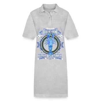 Marine Lobster, Blue Lobster, Vintage Lobster - Stanley/Stella PAIGER Organic Women’s Polo Dress - heather grey - Front