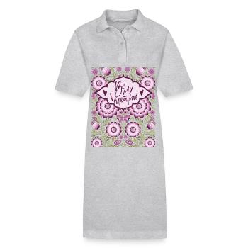 Be-My-Valentine, dicton romantique, Saint-Valentin - Robe polo bio PAIGER Stanley/Stella Femme - gris chiné - Devant