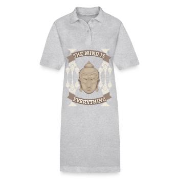 Buddhismus Meditation Buddha-Design Spiritualität - Stanley/Stella Frauen Bio-Polokleid PAIGER - Grau meliert - Vorne