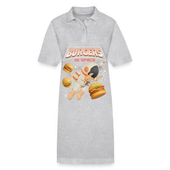Hamburger lustiger Spruch Burger-Hamburger - Robe polo bio PAIGER Stanley/Stella Femme - gris chiné - Devant