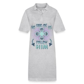 Chrétien disant Jésus-Christ, Croix - Robe polo bio PAIGER Stanley/Stella Femme - gris chiné - Devant