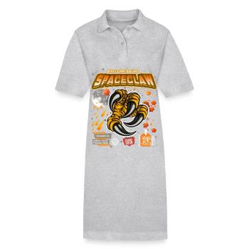 Claw in space Science fiction funny saying - Stanley/Stella PAIGER Organic Women’s Polo Dress - heather grey - Front