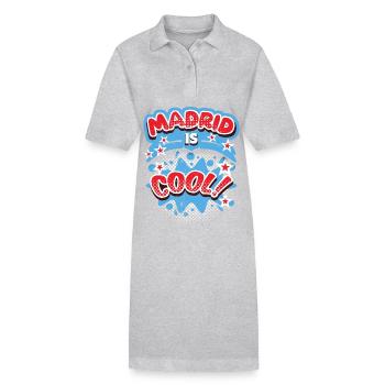 Madrid Spanien, Spruch Madrid-is-Cool - Stanley/Stella Frauen Bio-Polokleid PAIGER - Grau meliert - Vorne