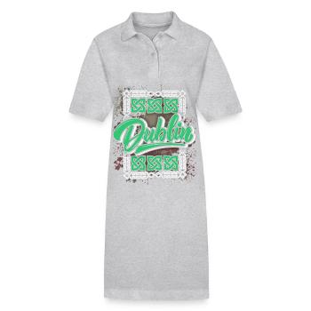 Dublin Dublin-Irland Irland, Spruch, Dublin-Logo - Stanley/Stella Frauen Bio-Polokleid PAIGER - Grau meliert - Vorne