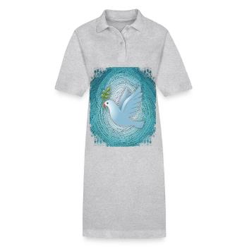 Colombe de la paix Symbole de la paix Symbole de la paix Symbole de la paix - Robe polo bio PAIGER Stanley/Stella Femme - gris chiné - Devant