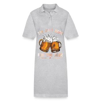 Biertrinker lustiger Spruch, Biergläser - Stanley/Stella Frauen Bio-Polokleid PAIGER - Grau meliert - Vorne