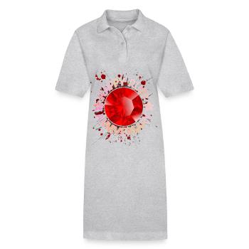 Mariage rubis, anniversaire de mariage 40 ans - Robe polo bio PAIGER Stanley/Stella Femme - gris chiné - Devant