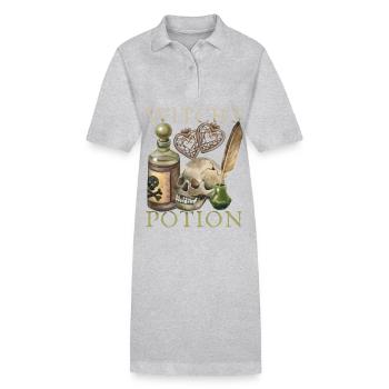 Sorcière, Sorcellerie, Sorcellerie, Sortilège d’amour-amour - Robe polo bio PAIGER Stanley/Stella Femme - gris chiné - Devant