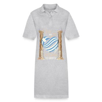 Griechenland, Sonne und Meer Antike Ruinen - Stanley/Stella Frauen Bio-Polokleid PAIGER - Grau meliert - Vorne