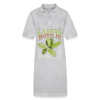 Lorbeer, Lorbeerblatt, Laurus-Nobilis - Stanley/Stella Frauen Bio-Polokleid PAIGER - Grau meliert - Vorne
