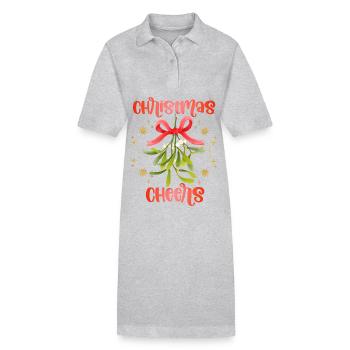 Gui, Gui-Noël, Noël - Robe polo bio PAIGER Stanley/Stella Femme - gris chiné - Devant