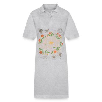 Saying Valentine's Day, Wedding, Wedding Typography - Stanley/Stella PAIGER Organic Women’s Polo Dress - heather grey - Front