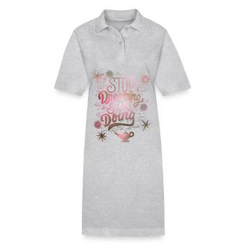 Motivation, motivational slogan saying, typography - Stanley/Stella PAIGER Organic Women’s Polo Dress - heather grey - Front