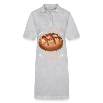 Cuire du pain, dire, boulanger, boulanger - Robe polo bio PAIGER Stanley/Stella Femme - gris chiné - Devant