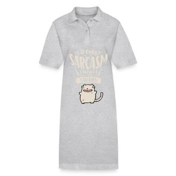 Sarkasmus, dicke Katze will Kalorien verbrennen - Stanley/Stella Frauen Bio-Polokleid PAIGER - Grau meliert - Vorne