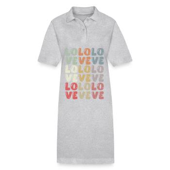 Valentine's Day Wedding Typography Love Love - Stanley/Stella PAIGER Organic Women’s Polo Dress - heather grey - Front