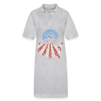 Slogan du drapeau du drapeau américain du Mois de l’histoire des Noirs - Robe polo bio PAIGER Stanley/Stella Femme - gris chiné - Devant