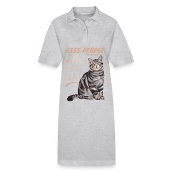 Katze, Tabby-Cat, getigerte Katze lustiger Spruch - Stanley/Stella Frauen Bio-Polokleid PAIGER - Grau meliert - Vorne